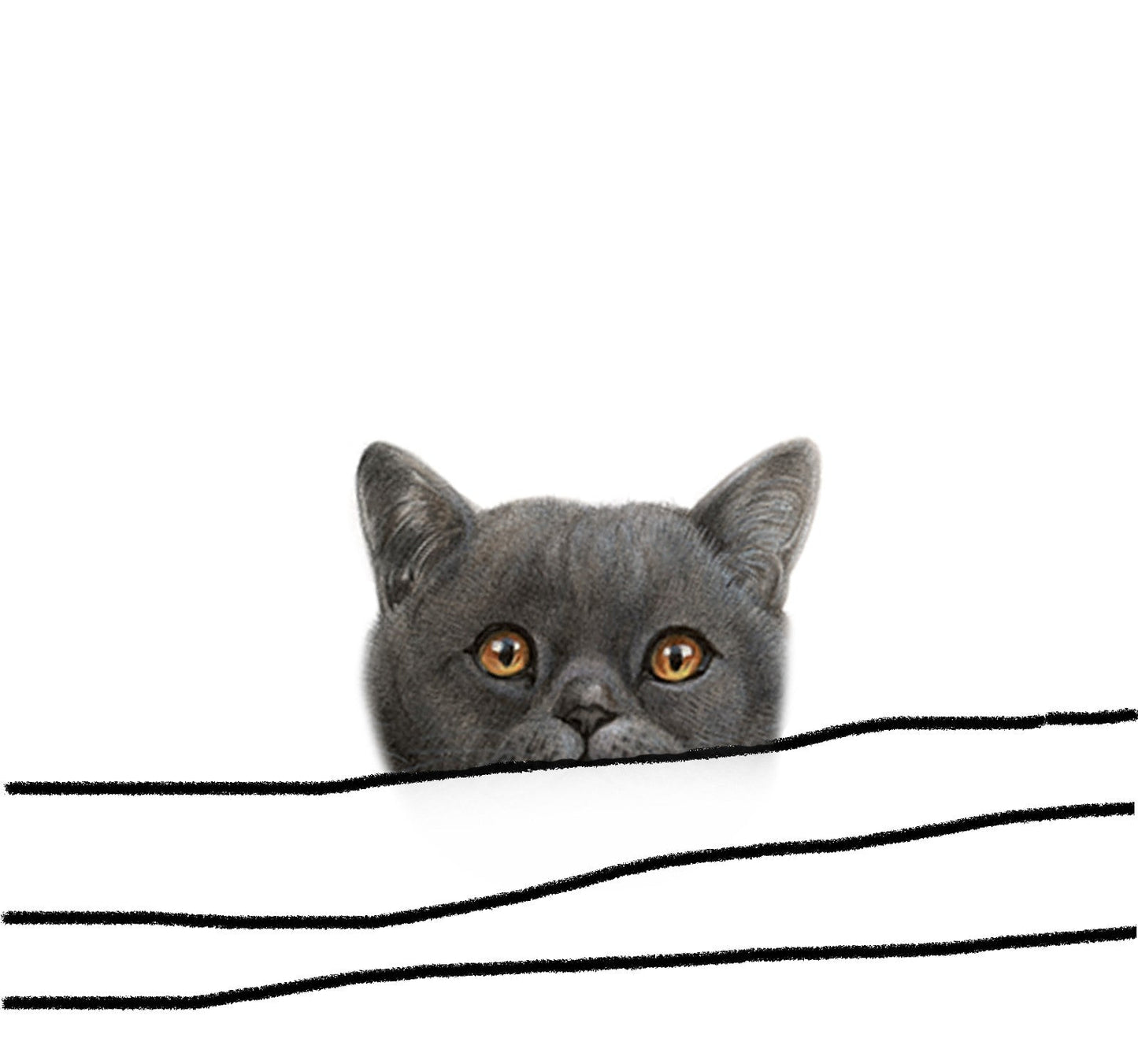 Katoenen winkelshopper met bedrukking - Cat looking around