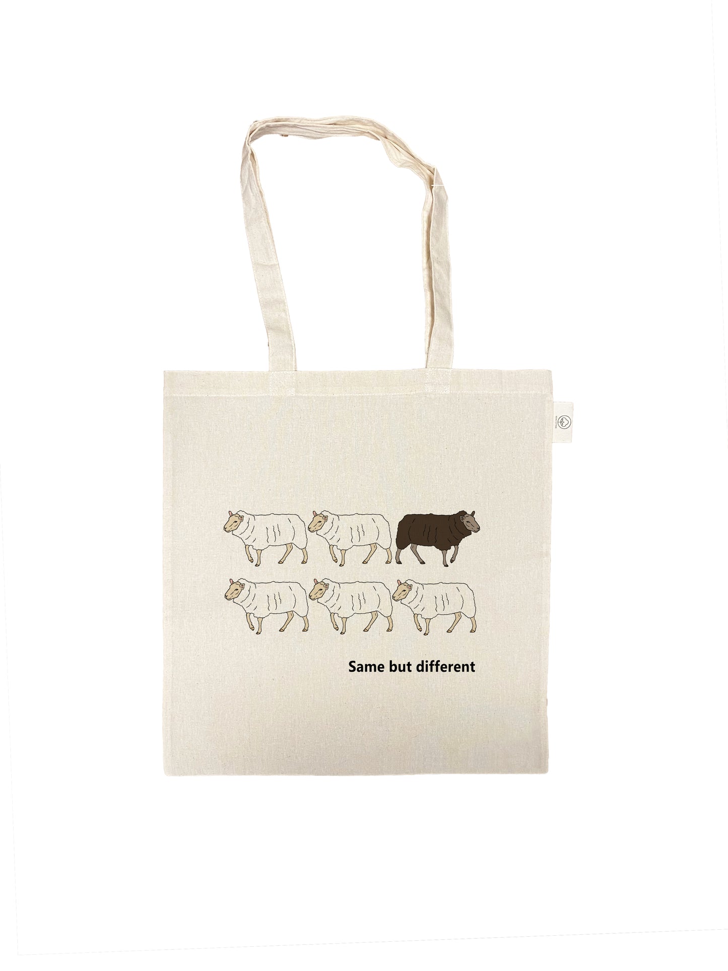 Katoenen tas met opdruk - Same but Different - Schapen