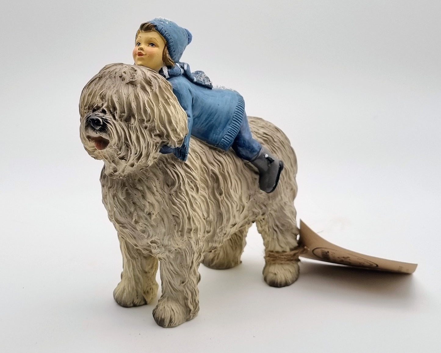 Fantasy image of a dog with a child on its back