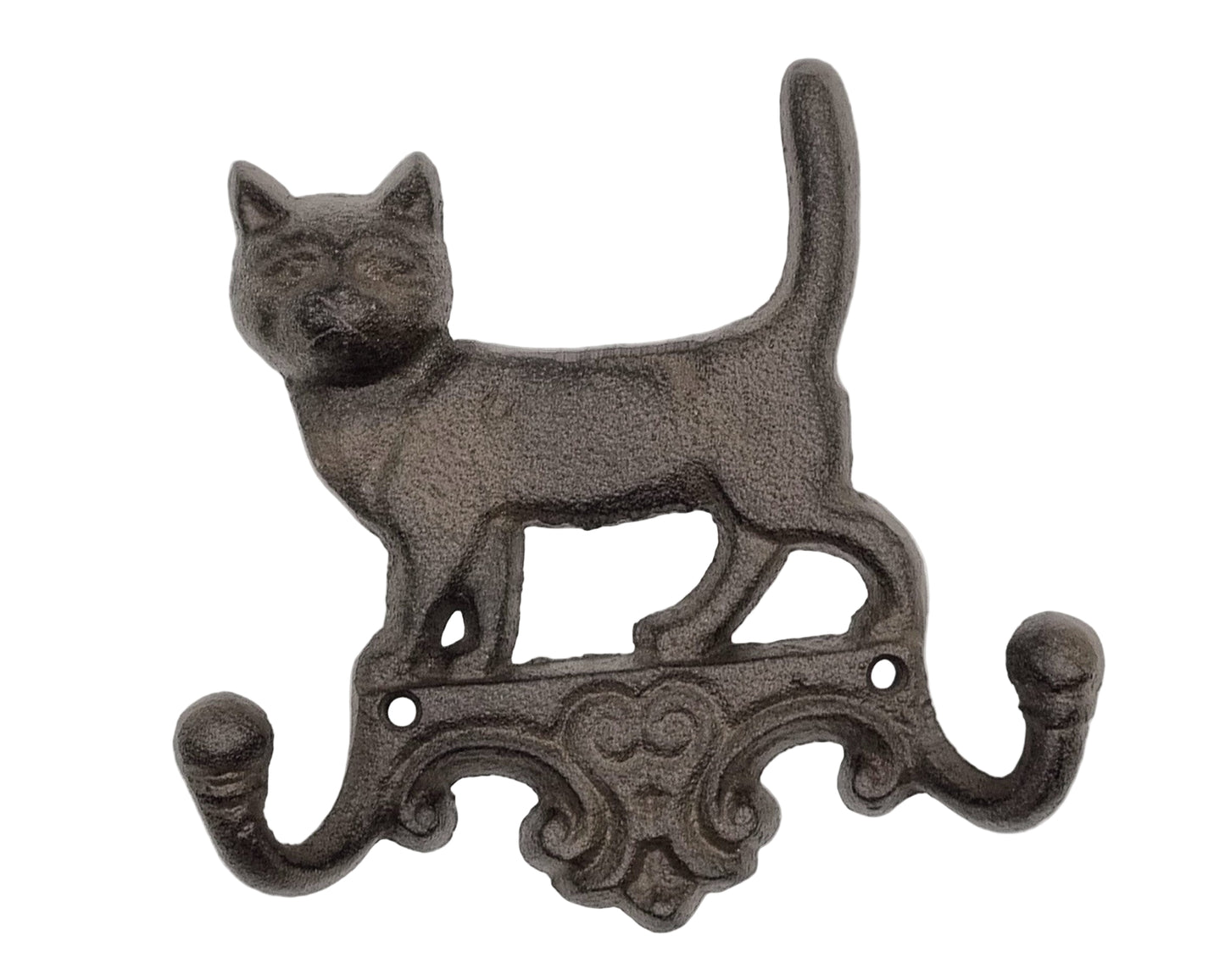 Gietijzeren kapstok - 2 hangers - motief kat