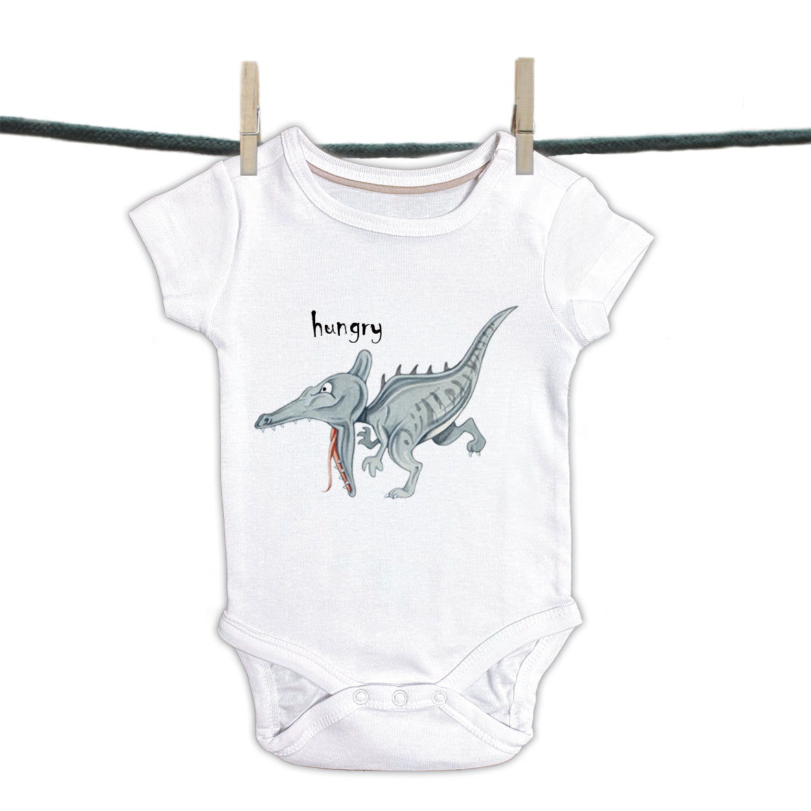 Baby Strampler Dino - "Hungrig"