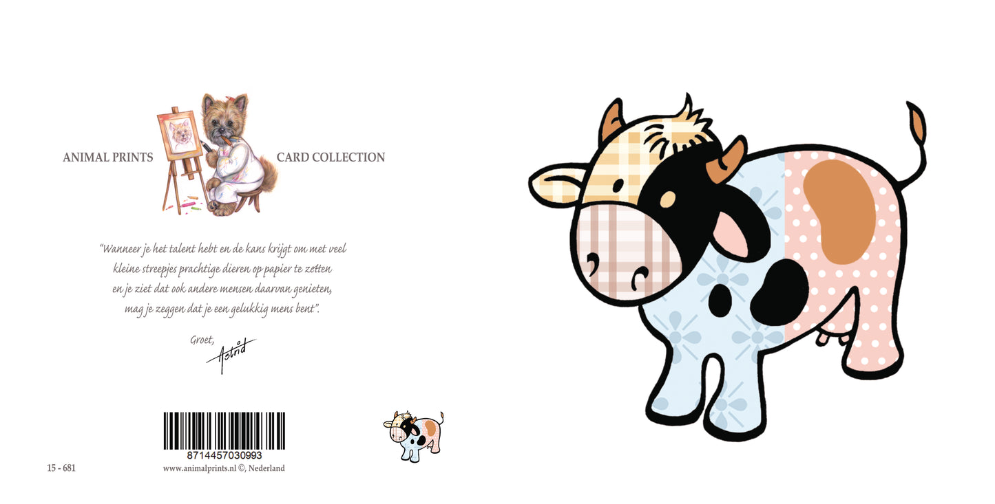 Square card - Patchwork Cow
