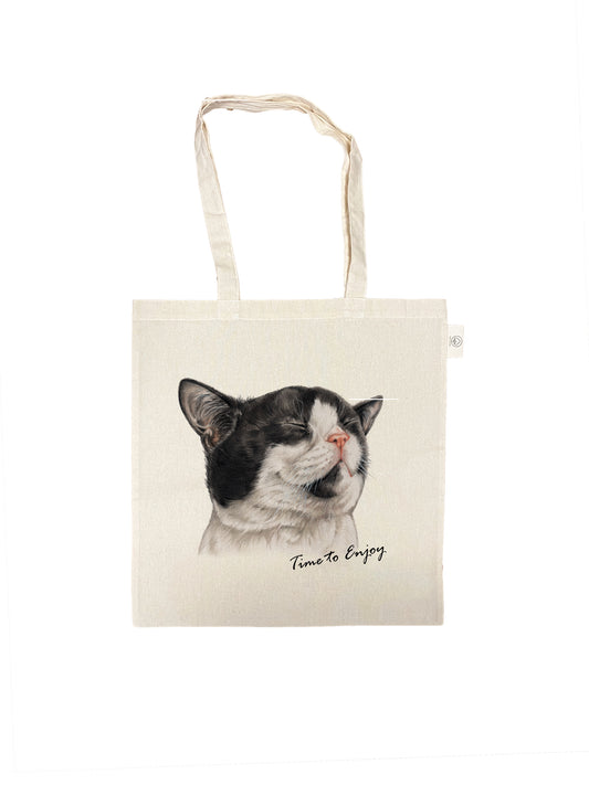 Katoenen tas - Kattenserie - Time to Enjoy