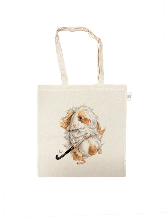 Katoenen tas met opdruk - Hockeyende Cavia