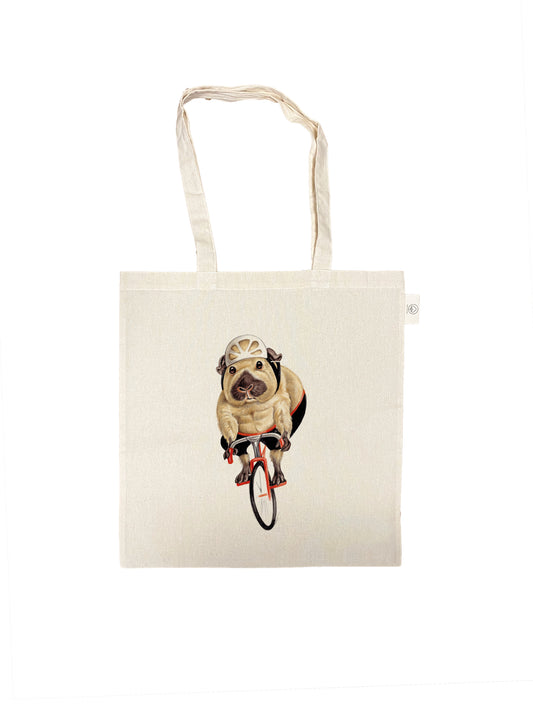 Katoenen tas met opdruk - Wielrennende Cavia