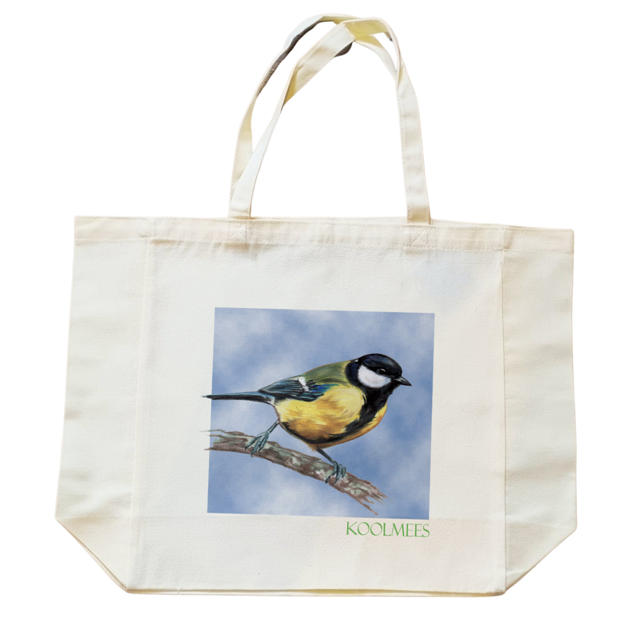 Katoenen winkelshopper met bedrukking - Koolmees
