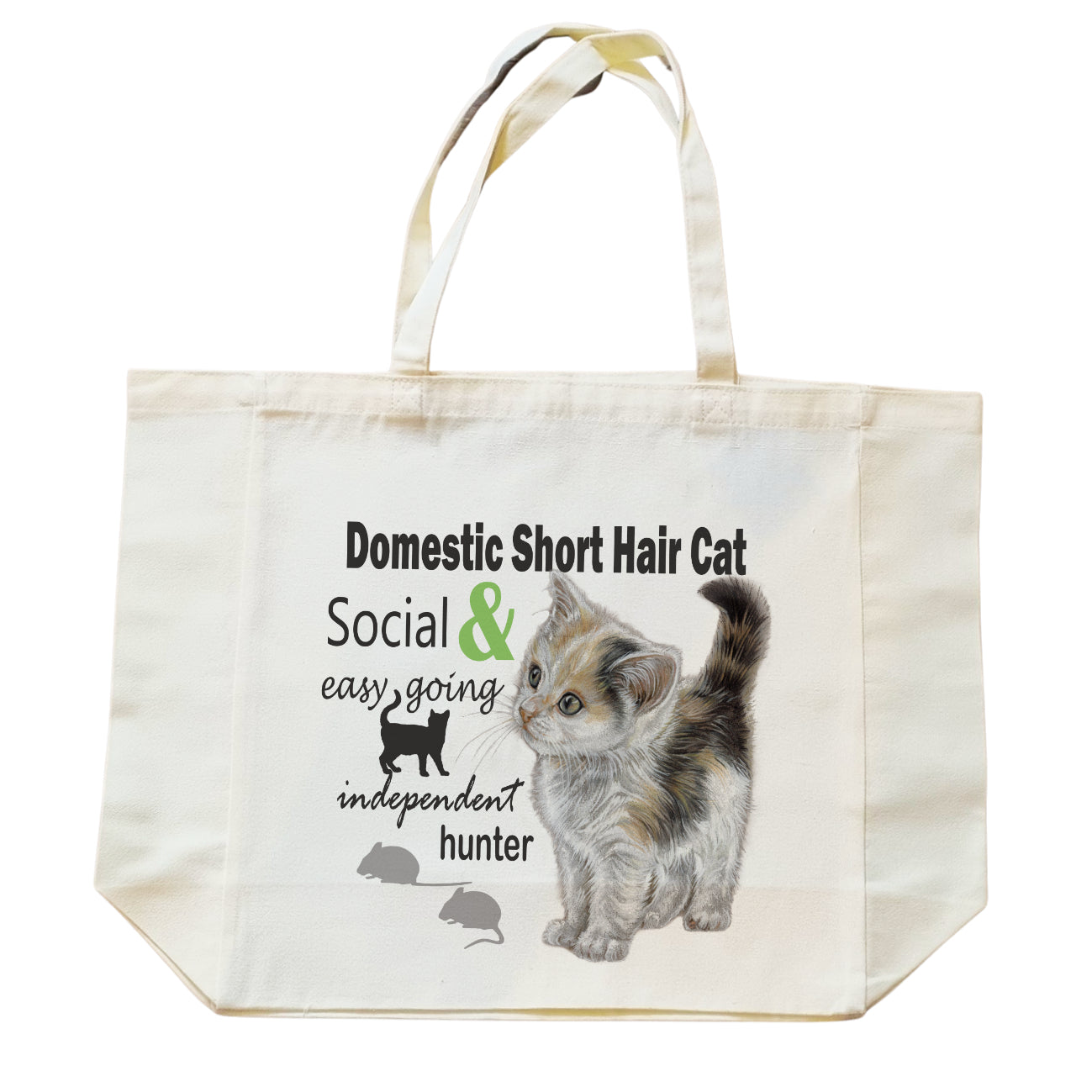 Katoenen winkelshopper met bedrukking - Domestic Shorthair Cat - Kortharige Kat