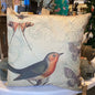 Cushion with decorative bird print