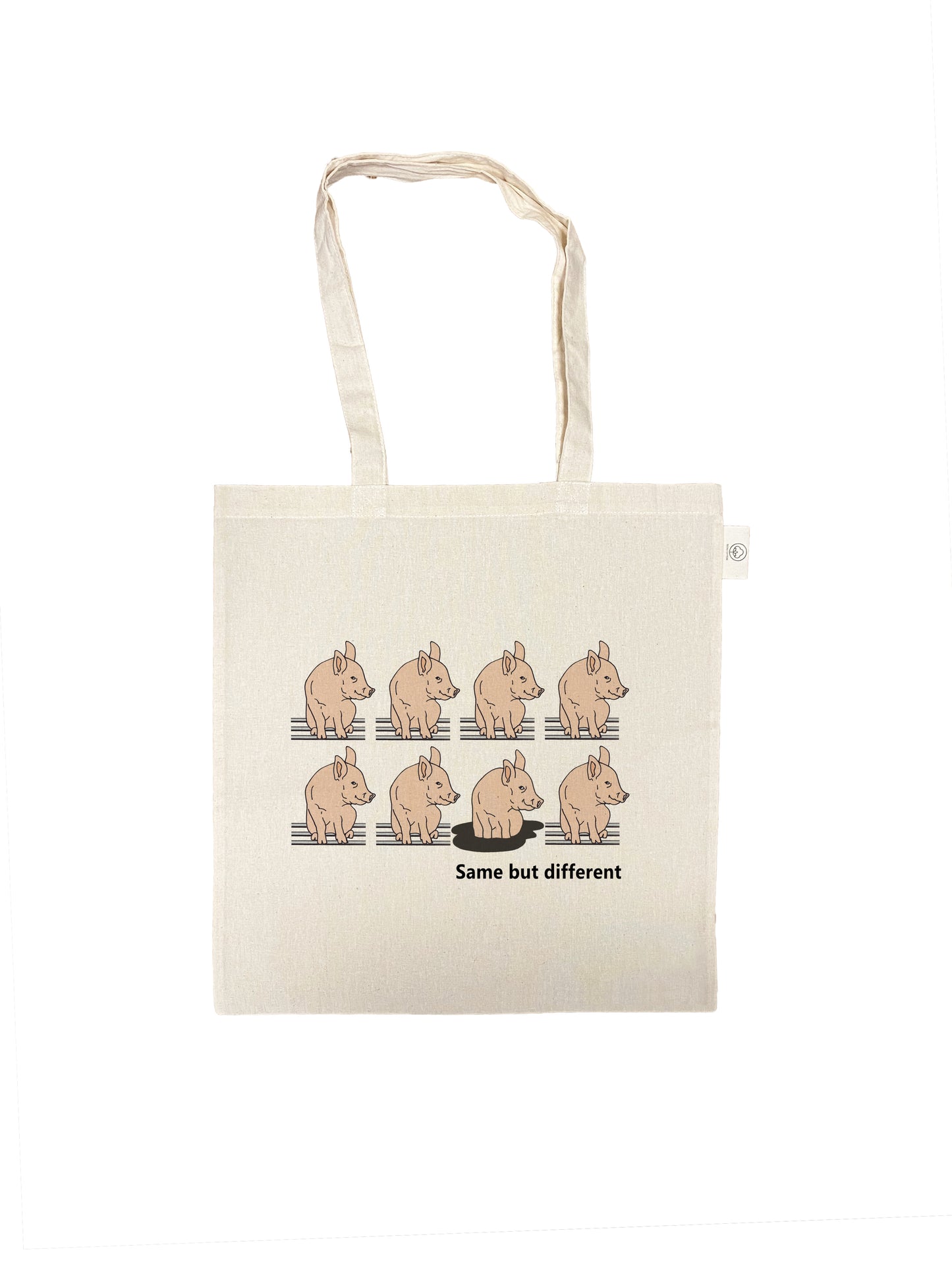 Katoenen tas met opdruk - Same but Different - Varkens