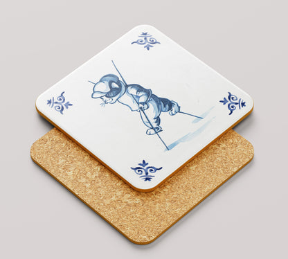 Onderzetter 38-007 - Katten Delfs blauw