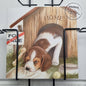 Square card - Moving. Dog house for sale (Beagle dog print)