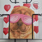 Square card - Love, my Valentine, my great love (Dog, Sharpei)