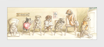 Reproductie "In de wachtkamer bij de Dierenarts".