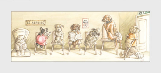 Reproductie "In de wachtkamer bij de Dierenarts".