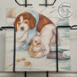 Square card - Beware of the hole. (dog, beagle, rabbit)