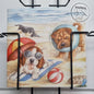 Square card - We also love lying and playing on the beach!! (dog, Beagle, Sharpei)