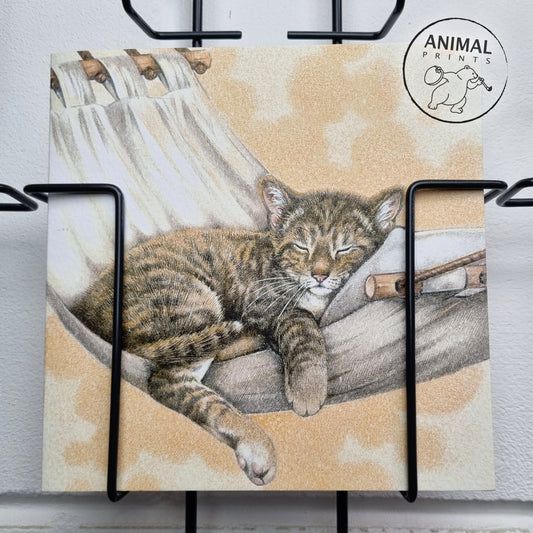 Square card - Dreaming of warm countries, nice and quiet in your hammock