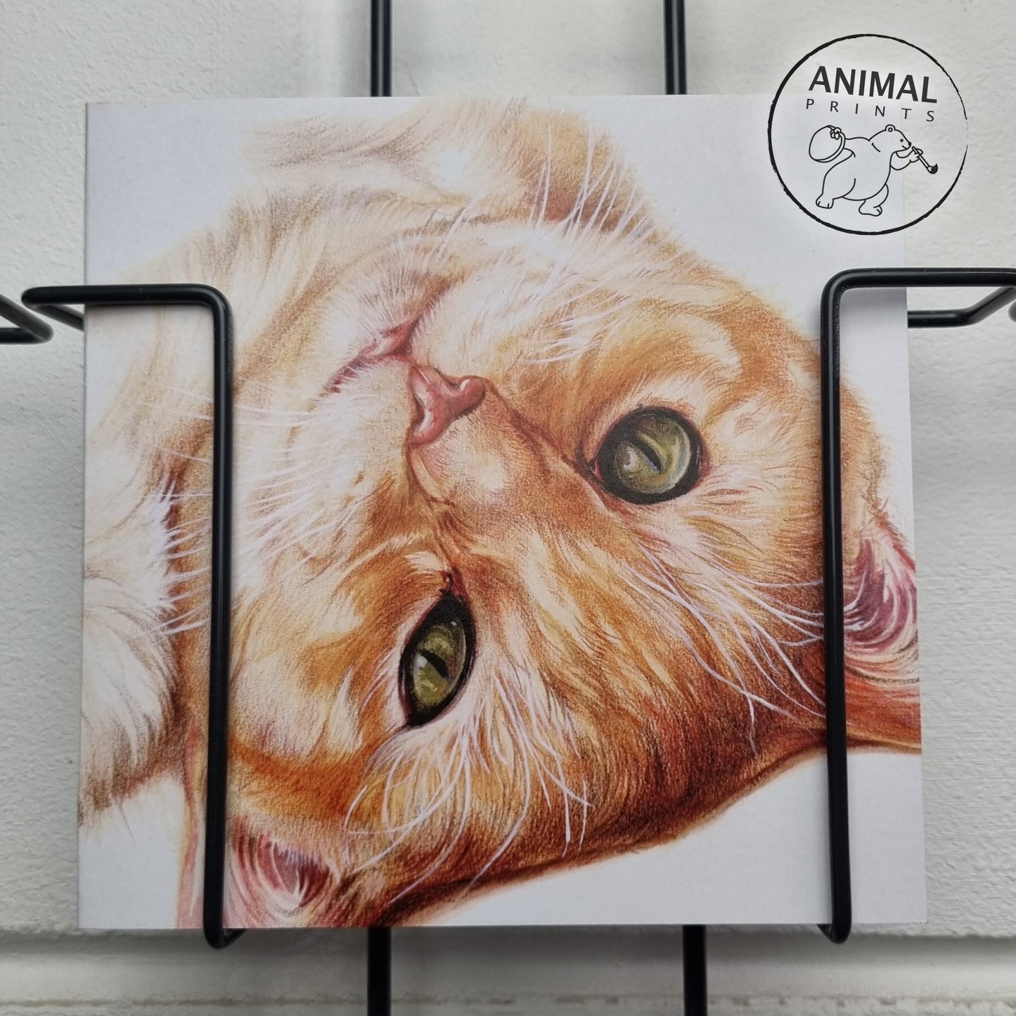 Vierkante kaart - Ben er ondersteboven van..(Katten print)