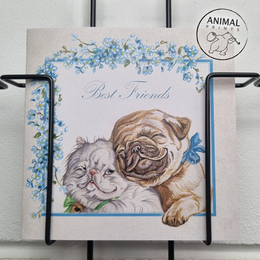 Square card - Best Friends (dog and cat)