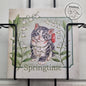 Quadratische Karte – Frühling (Katzenmotiv)
