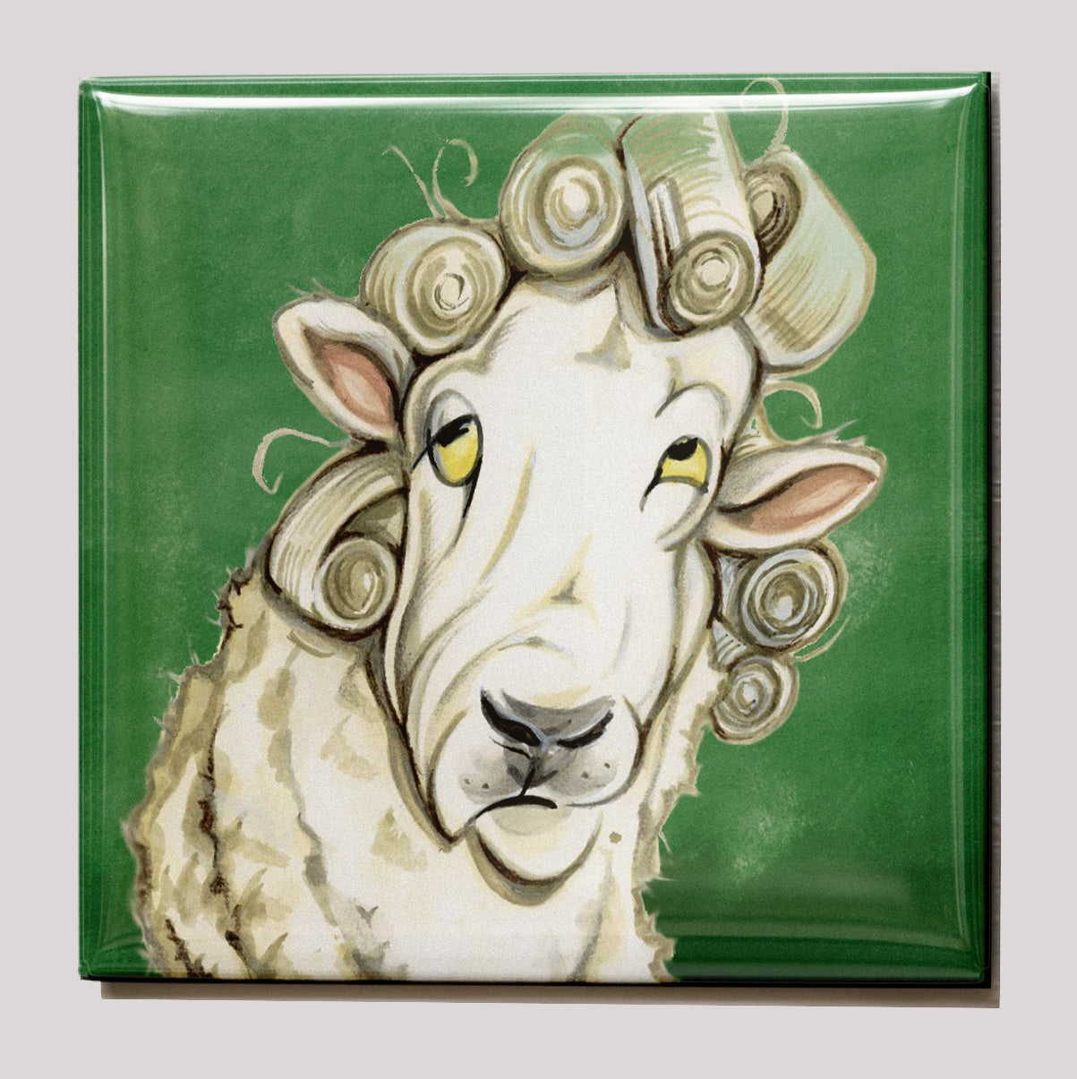 Koelkastmagneet - Bad Hair Day - Schaap