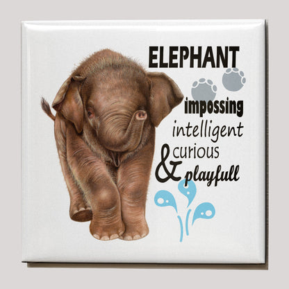 Koelkastmagneet - Olifant met tekst