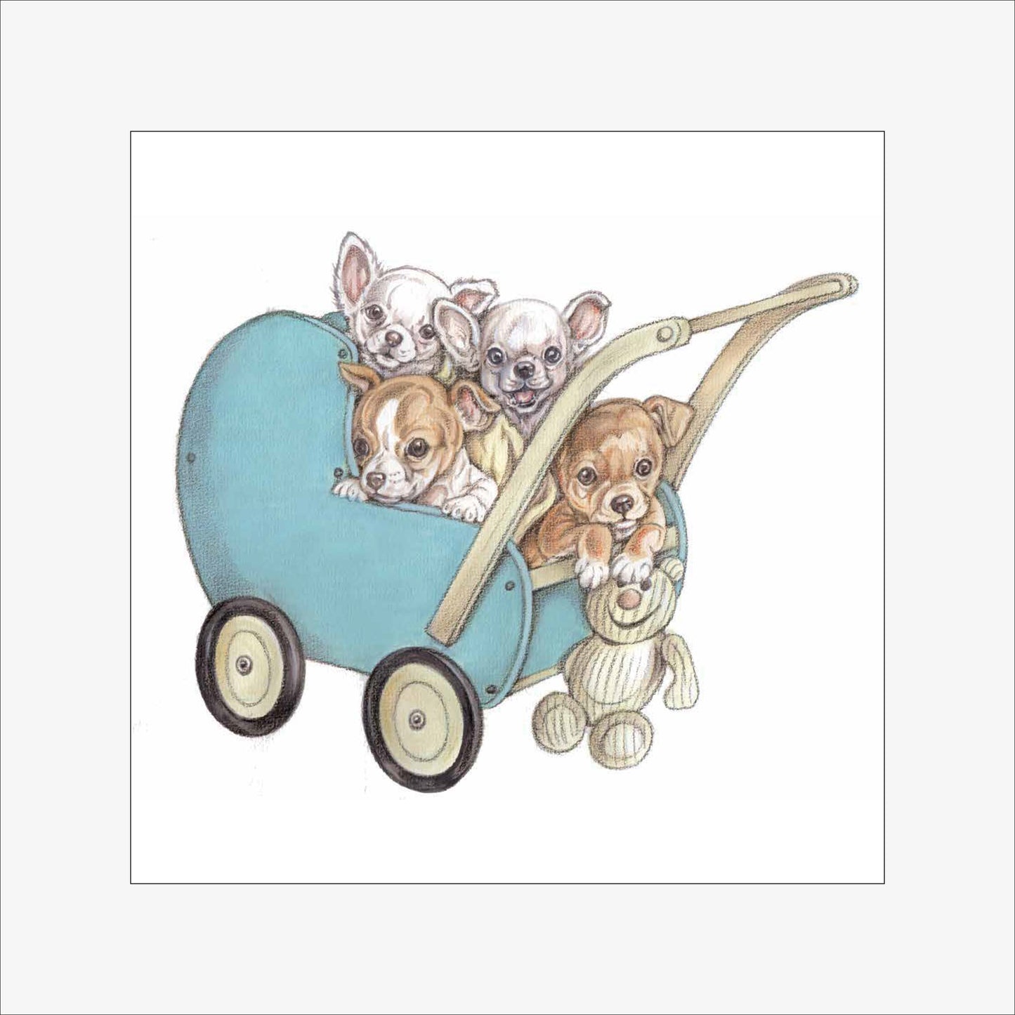 Reproduction "Chihuahuas in Pram".
