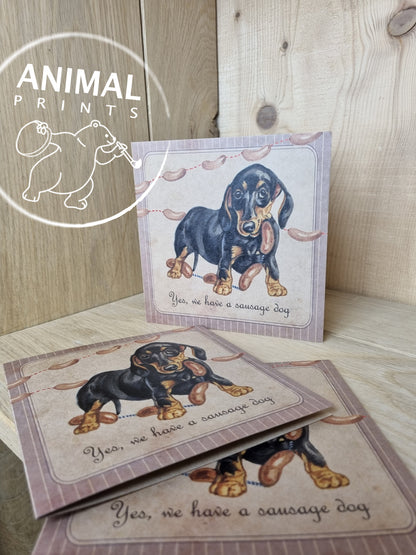 Quadratische Karte – Werde es nie verlernen.. (Dackel / Dachshund)