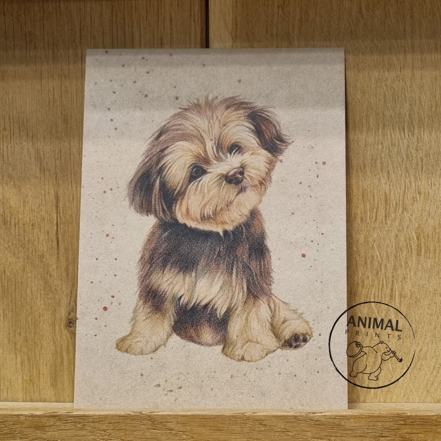 Kraftpapierkarte im A6-Format (Postkarte) - Karte Nummer 4 - Junger Hund (5er-Packung)