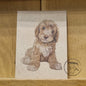 A6 Kraftpapierkarte (Postkarte) - Kartennummer 3 - Labradoodle (5er-Packung)
