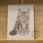 Kraftpapierkarte im Format A6 (Postkarte) – Kartennummer 6 – Maine Coon
