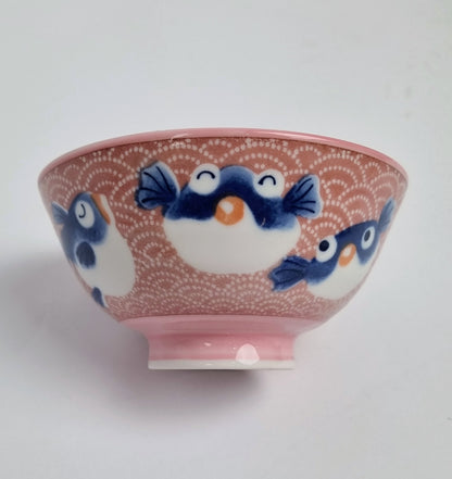 Keramische schaal - Japanse stijl - Set van 4 schaaltjes -  Vogel