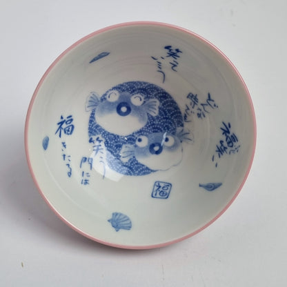 Keramische schaal - Japanse stijl - Set van 4 schaaltjes -  Vogel