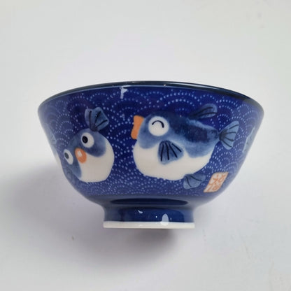 Keramische schaal - Japanse stijl - Set van 4 schaaltjes -  Vogel