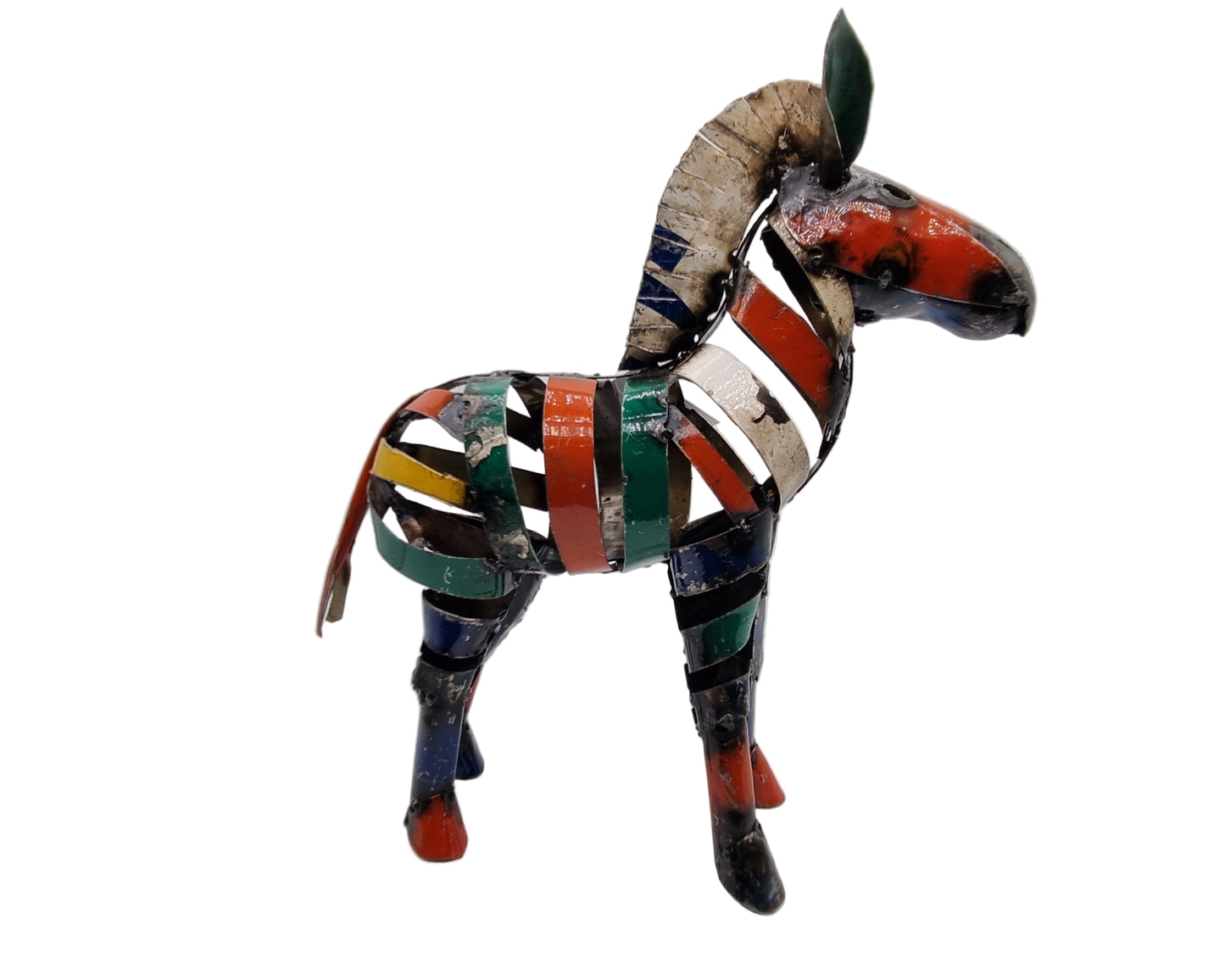 Metallstatue eines Zebras (oder Pferdes)