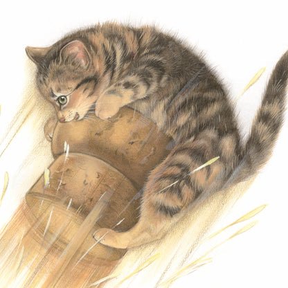 Vierkante kaart - Ook zin in een knalfeestje? (katten print)