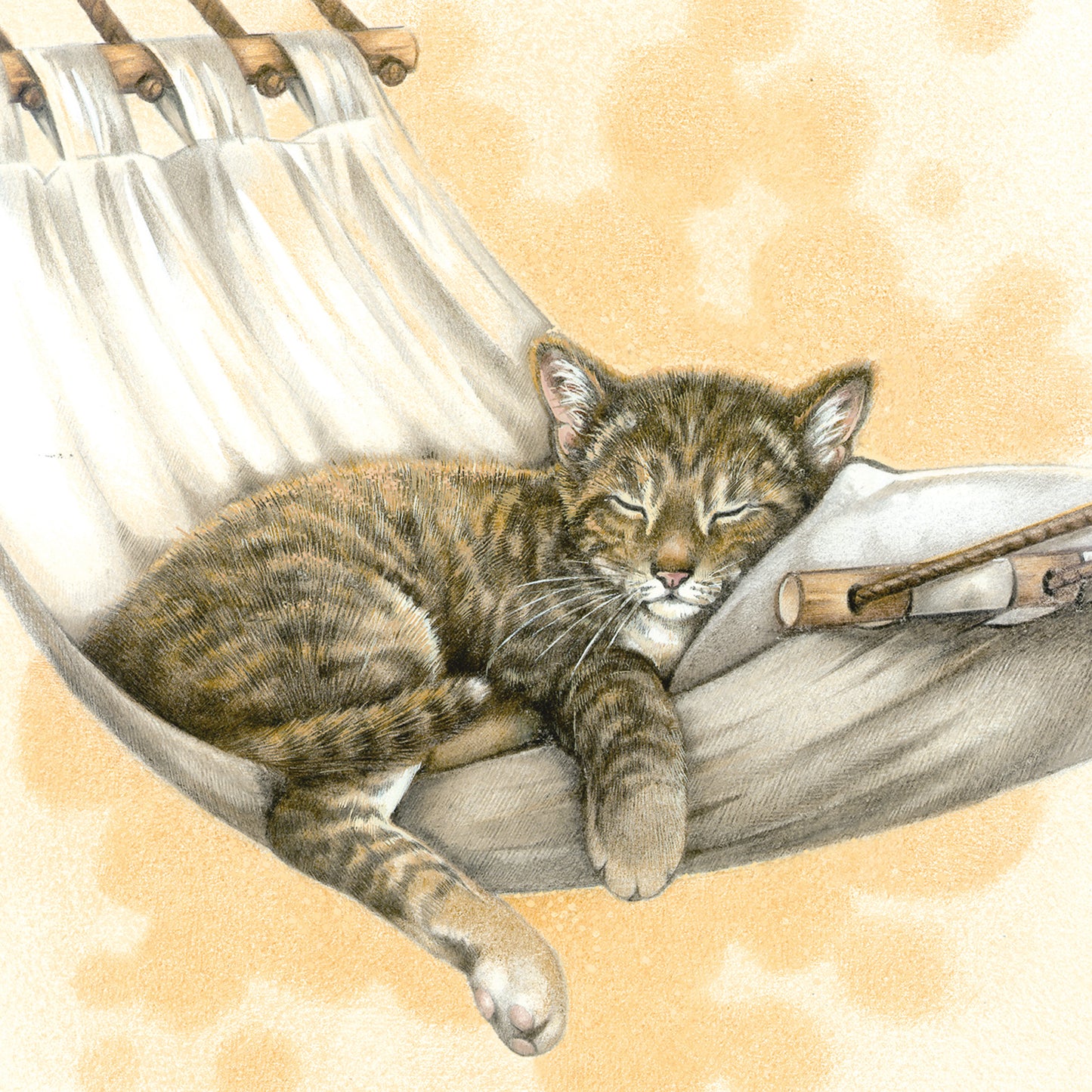 Square card - Dreaming of warm countries, nice and quiet in your hammock