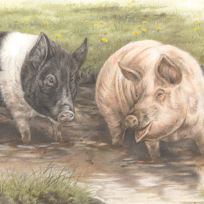 Square-Karte – Wir machen daraus einen Schweinestall… (Schweine)