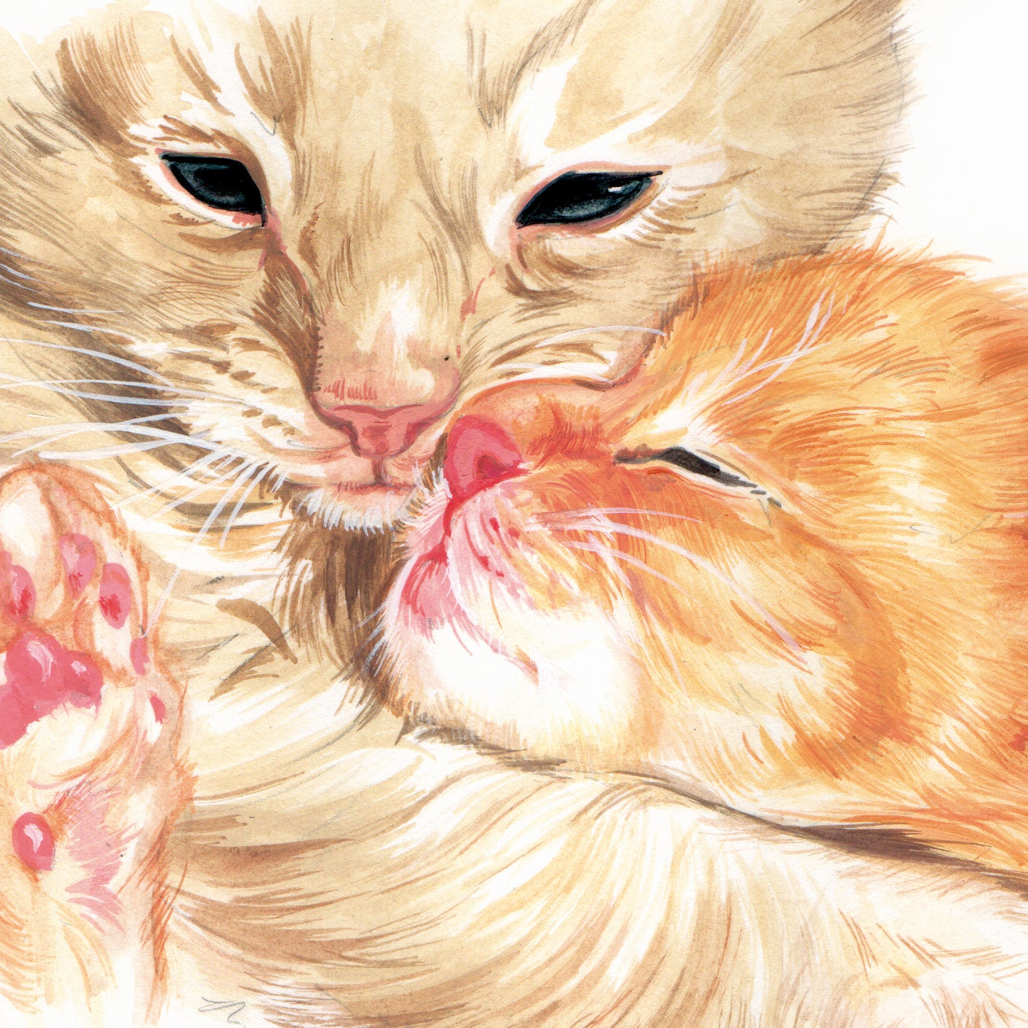 Quadratische Karte – Wahre Liebe beginnt bei dir… (Katzenmotiv)