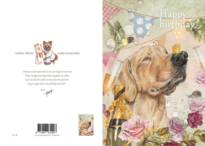 Klapkaart A4 formaat - Happy Birthday - Dog