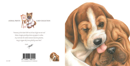 Square card - Friendship, Beagle with Sharpei