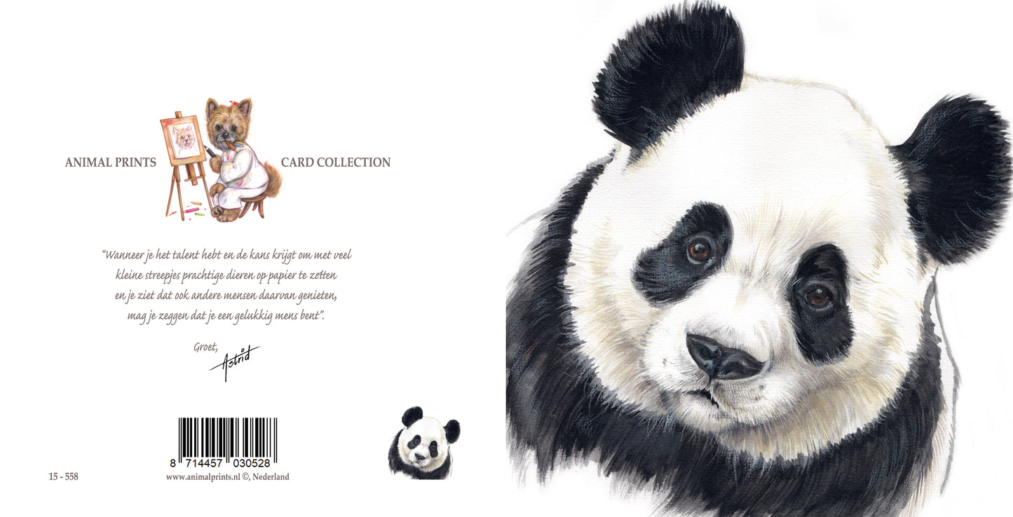 Square Card - Look, you can talk to this Panda (Panda Bear)