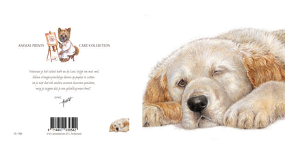 Square Card - Why rush when taking it easy is just as good... (Golden Retriever dog print)