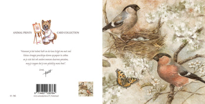 Quadratische Karte – Eine wunderschöne Zeichnung aus der Vogelperspektive (Vögel)