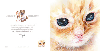 Square card - A little closer... (cat print)