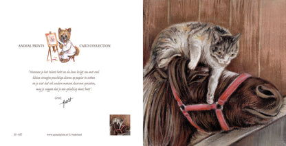 Square Card - If she hadn't drawn it, you would never have believed it... (horse and cat)