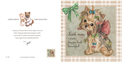 Square card - Look Mom, I made Doggie look beautifull (dog, Yorkshire Terrier)