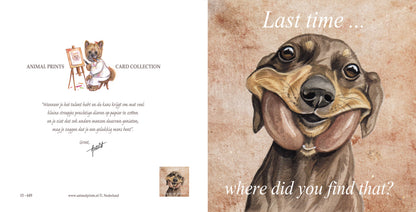 Square card - Last time...., where did you find that (Dachshund / Dachshund)