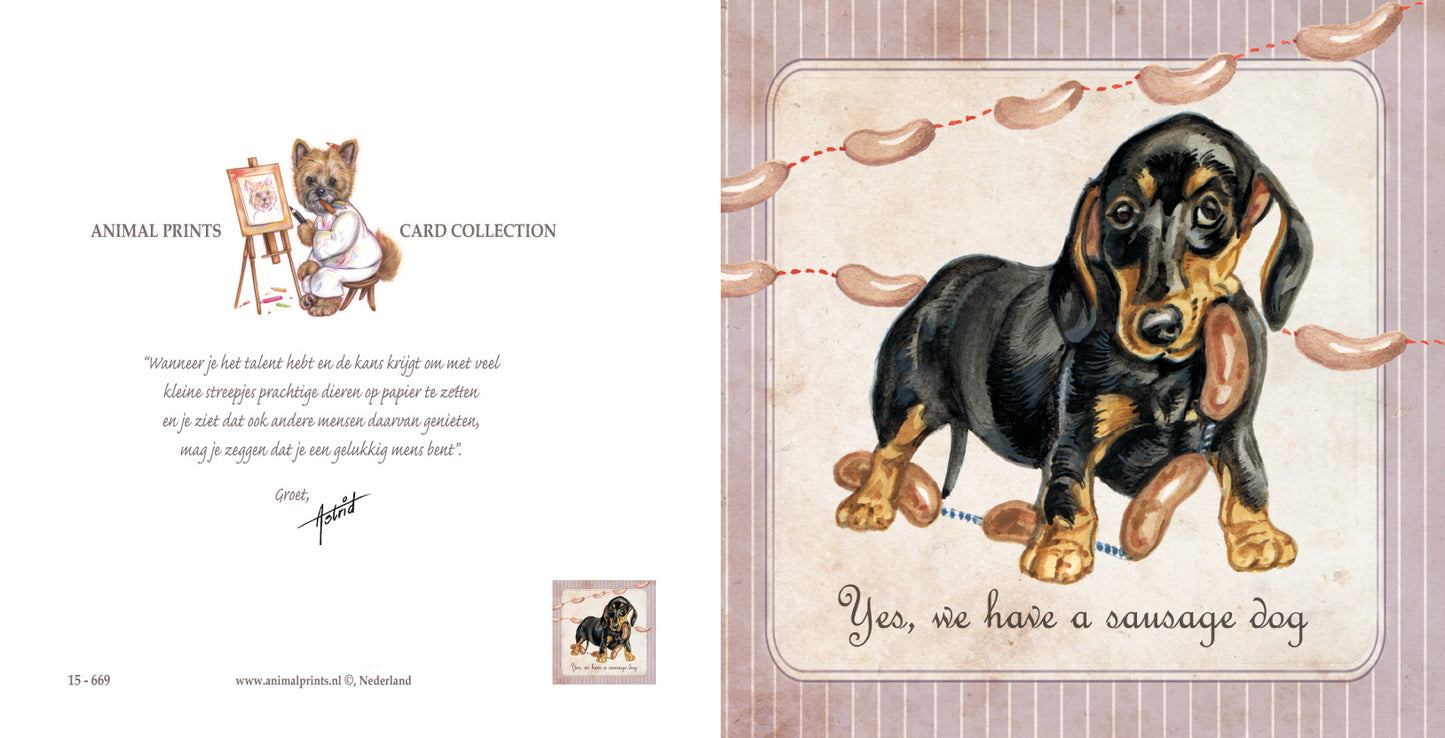 Quadratische Karte – Werde es nie verlernen.. (Dackel / Dachshund)