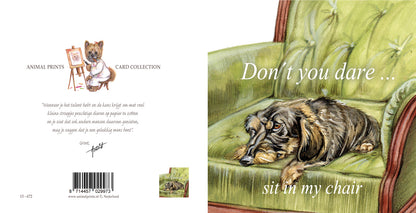 Vierkante kaart - Don't You Dare..... (Teckel / Dachshund)